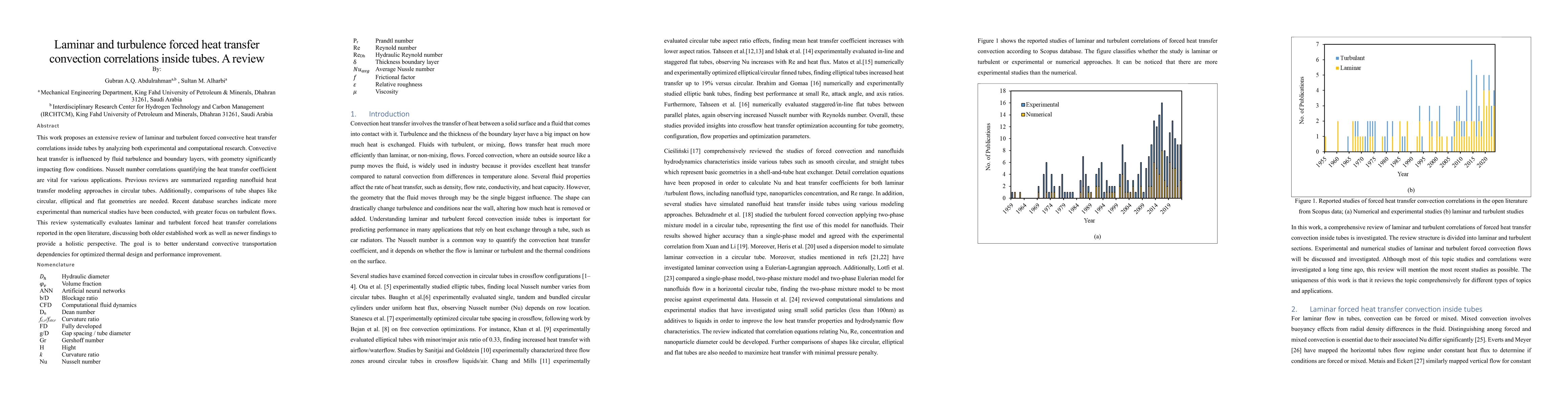 Thumbnail for Laminar and turbulence forced heat transfer convection correlations
  inside tubes. A review