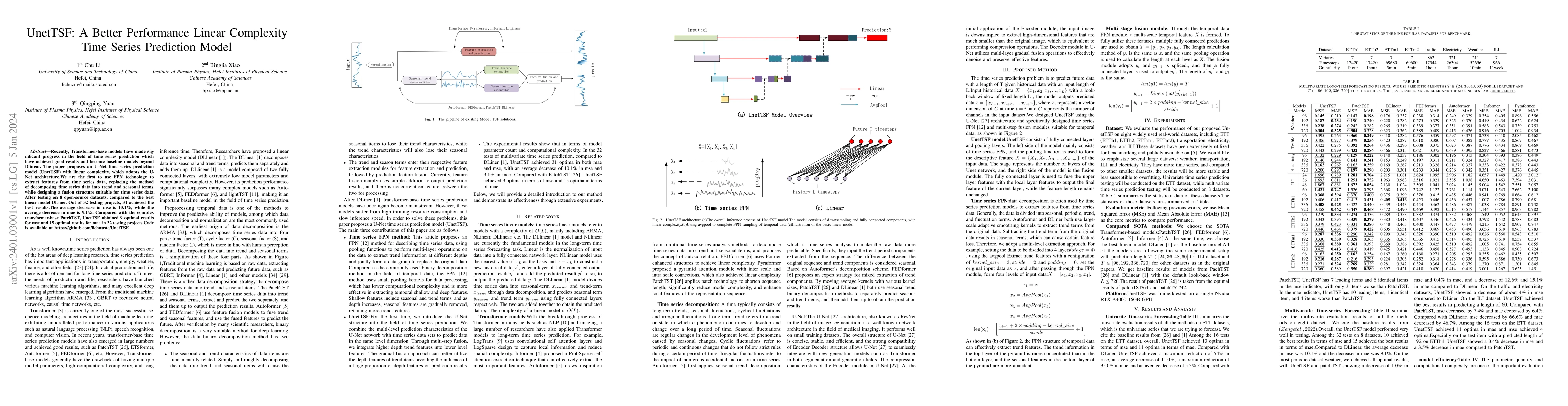 Thumbnail for UnetTSF: A Better Performance Linear Complexity Time Series Prediction
  Model
