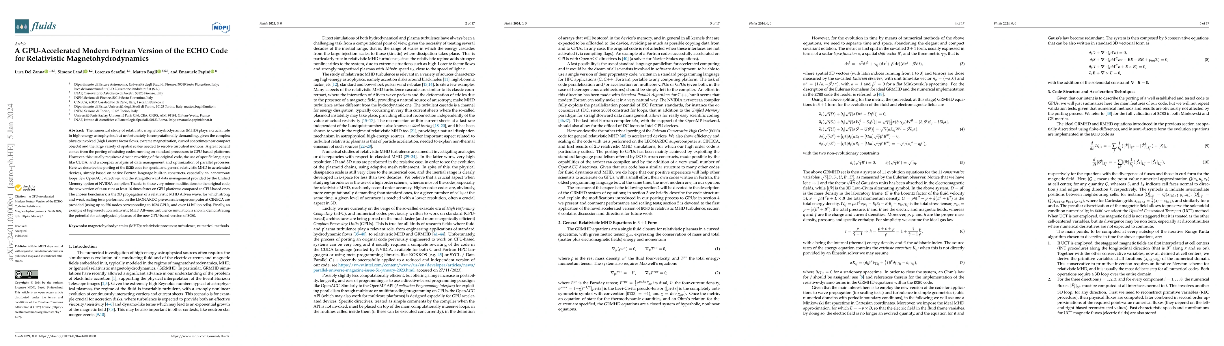Thumbnail for A GPU-Accelerated Modern Fortran Version of the ECHO Code for
  Relativistic Magnetohydrodynamics