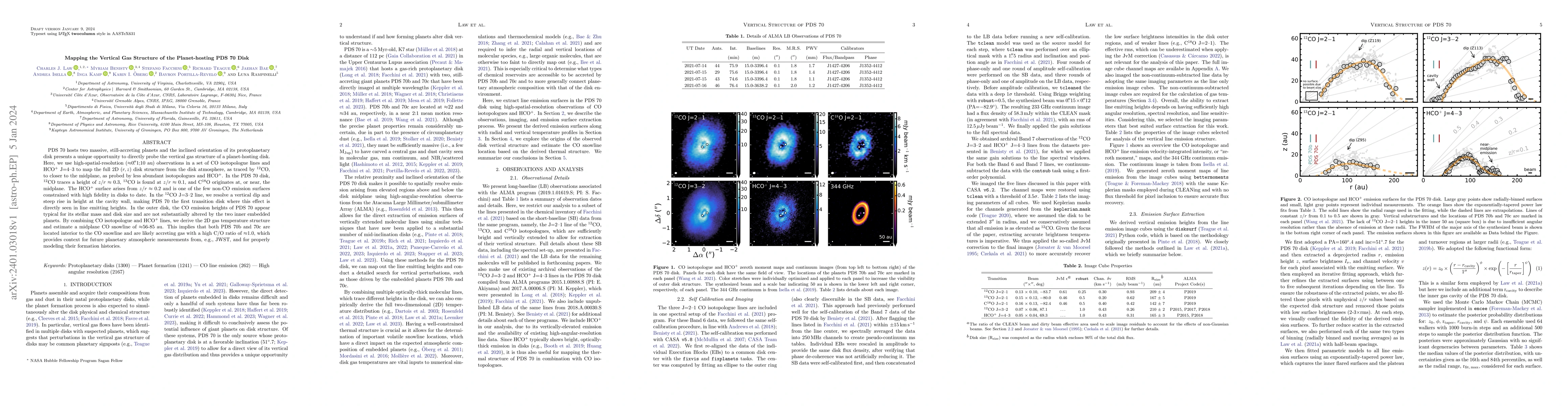 Thumbnail for Mapping the Vertical Gas Structure of the Planet-hosting PDS 70 Disk