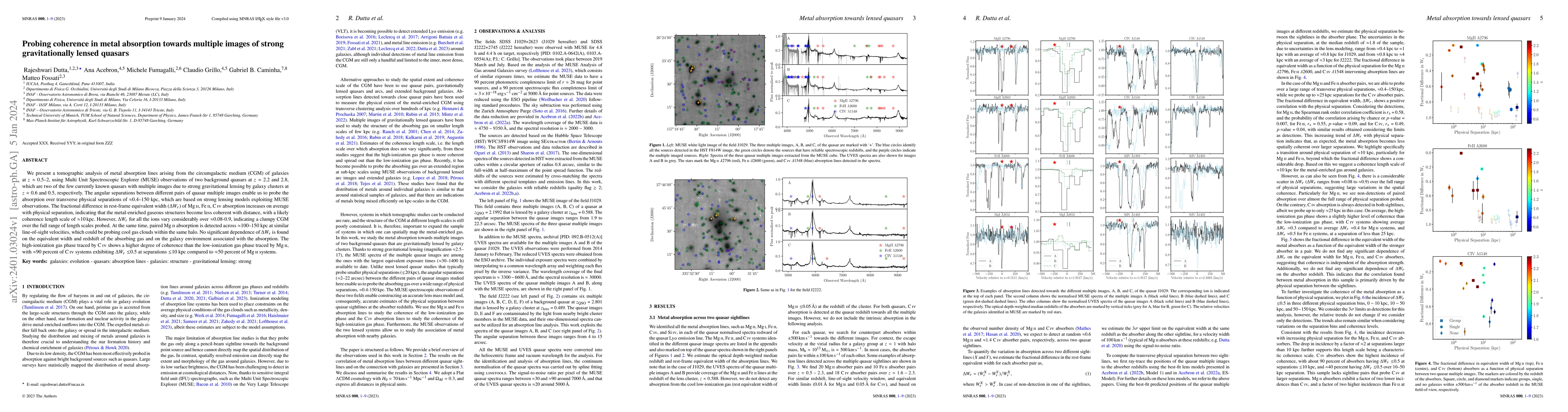 Thumbnail for Probing coherence in metal absorption towards multiple images of strong
  gravitationally lensed quasars