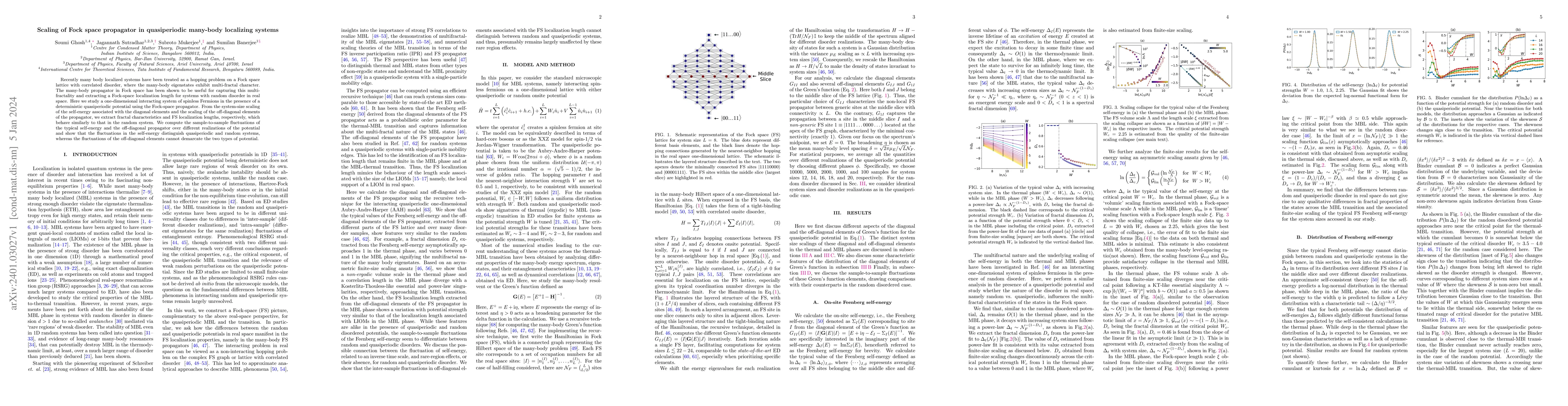 Thumbnail for Scaling of Fock space propagator in quasiperiodic many-body localizing
  systems