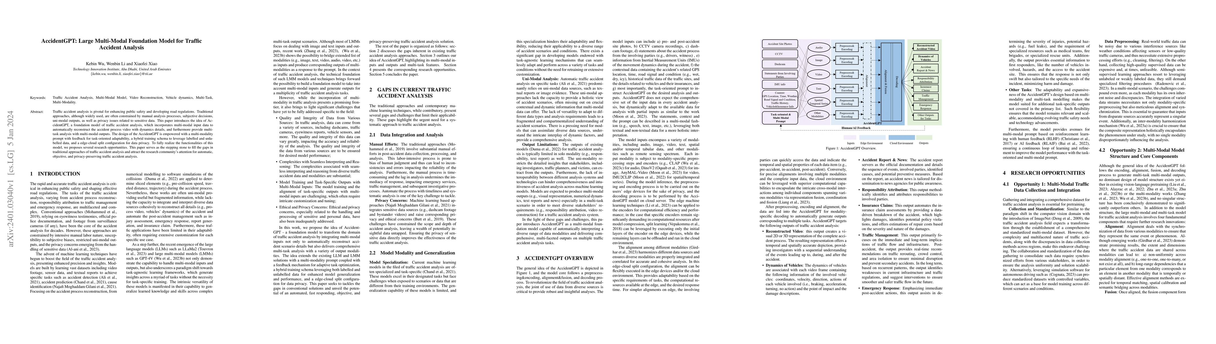 Thumbnail for AccidentGPT: Large Multi-Modal Foundation Model for Traffic Accident
  Analysis