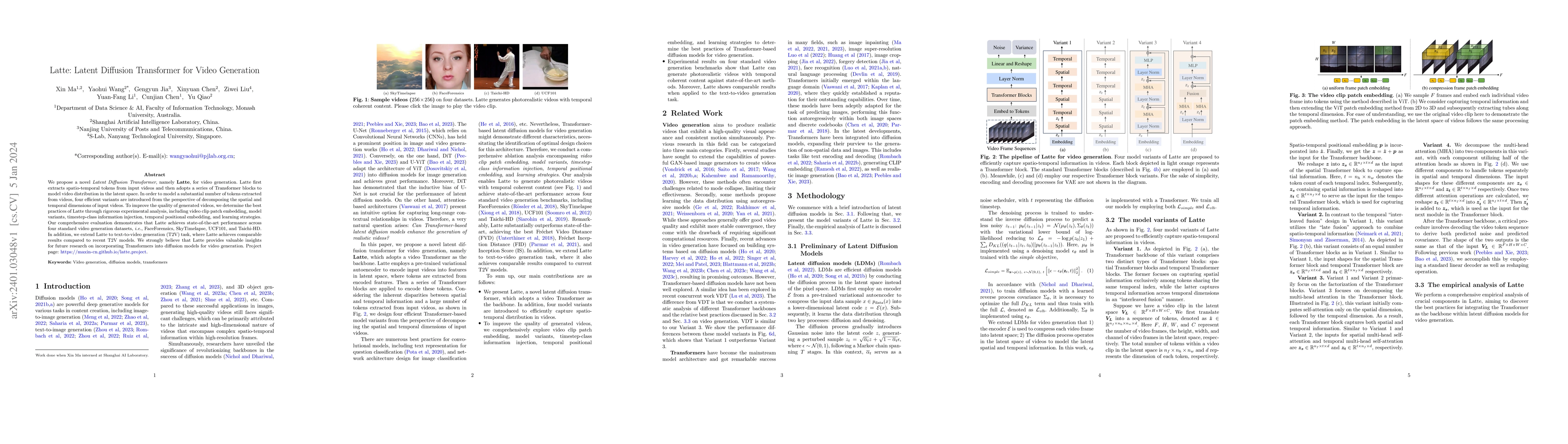 Thumbnail for Latte: Latent Diffusion Transformer for Video Generation