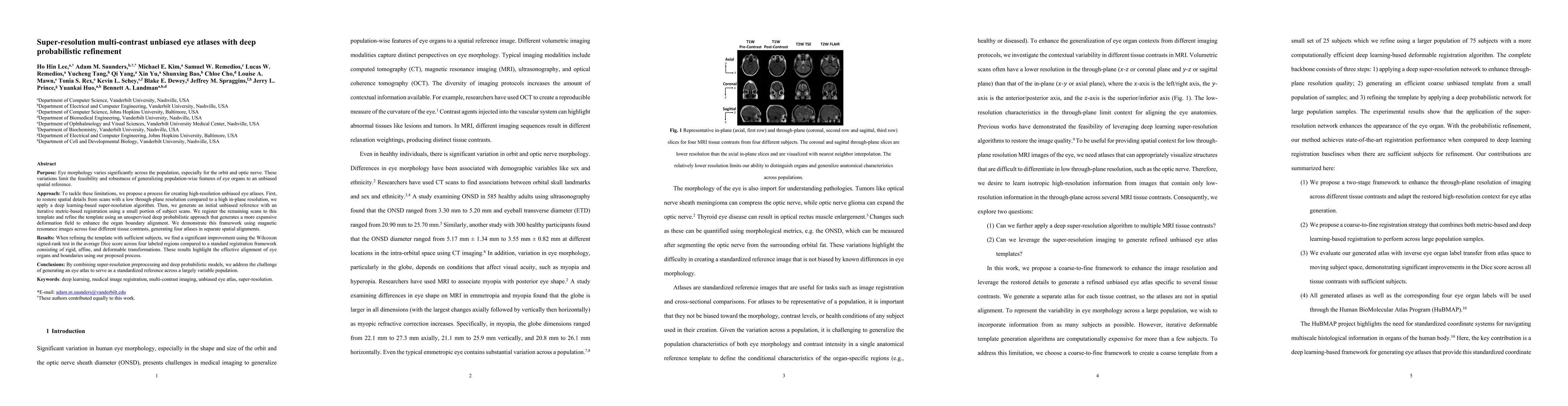 Thumbnail for Super-resolution multi-contrast unbiased eye atlases with deep
  probabilistic refinement