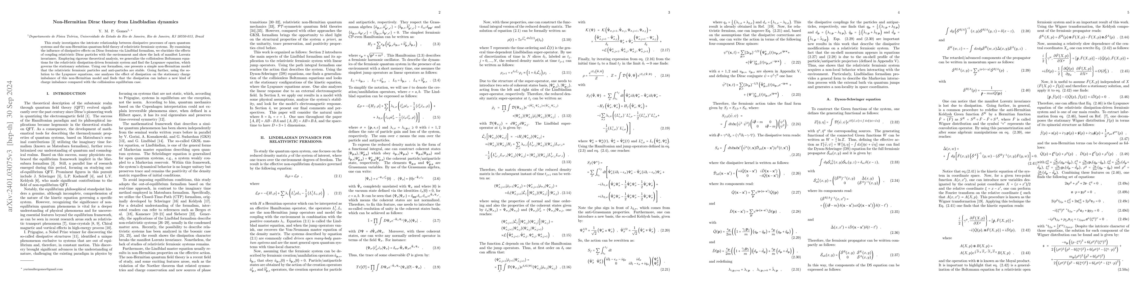 Thumbnail for Non-Hermitian Dirac theory from Lindbladian dynamics