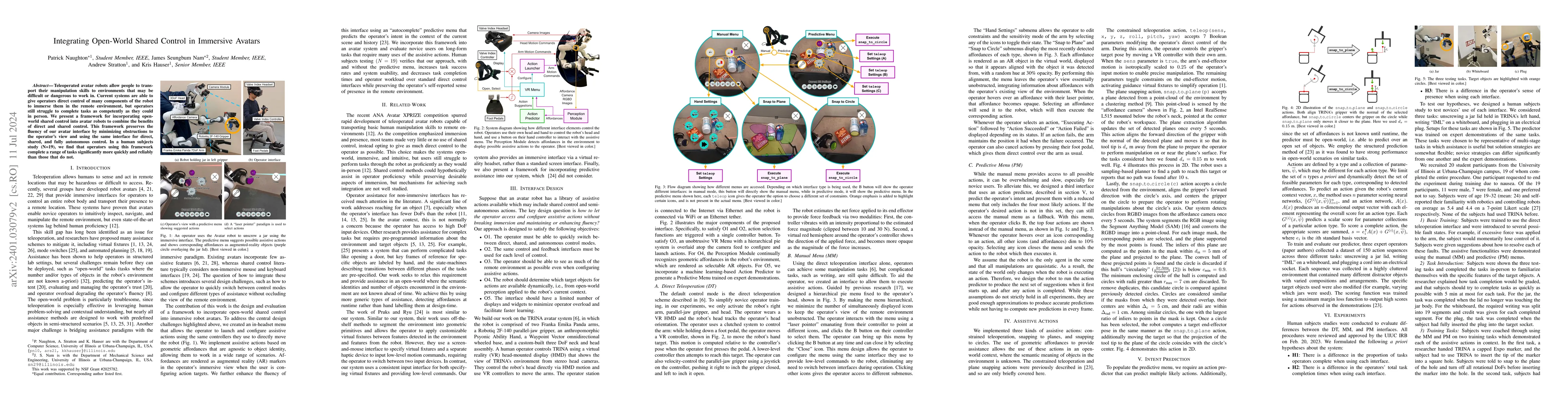 Thumbnail for Integrating Open-World Shared Control in Immersive Avatars