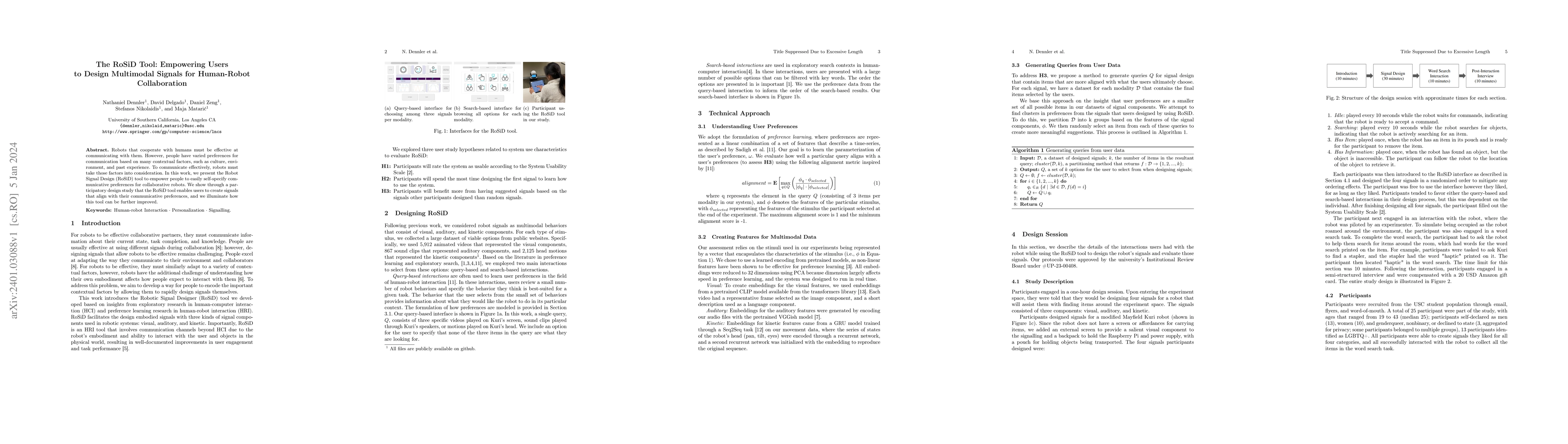 Thumbnail for The RoSiD Tool: Empowering Users to Design Multimodal Signals for
  Human-Robot Collaboration