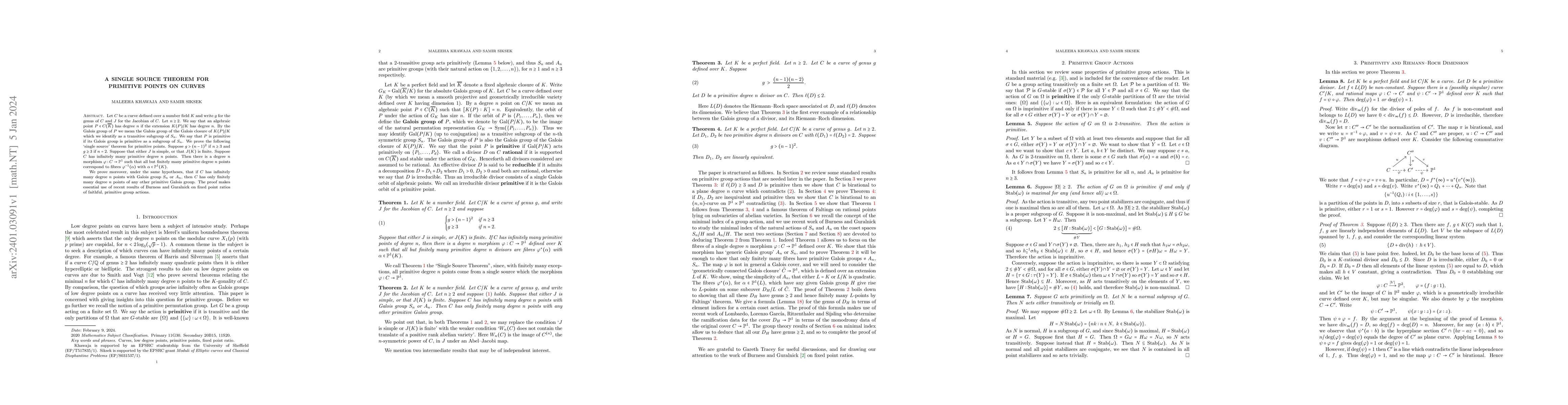 Thumbnail for A single source theorem for primitive points on curves