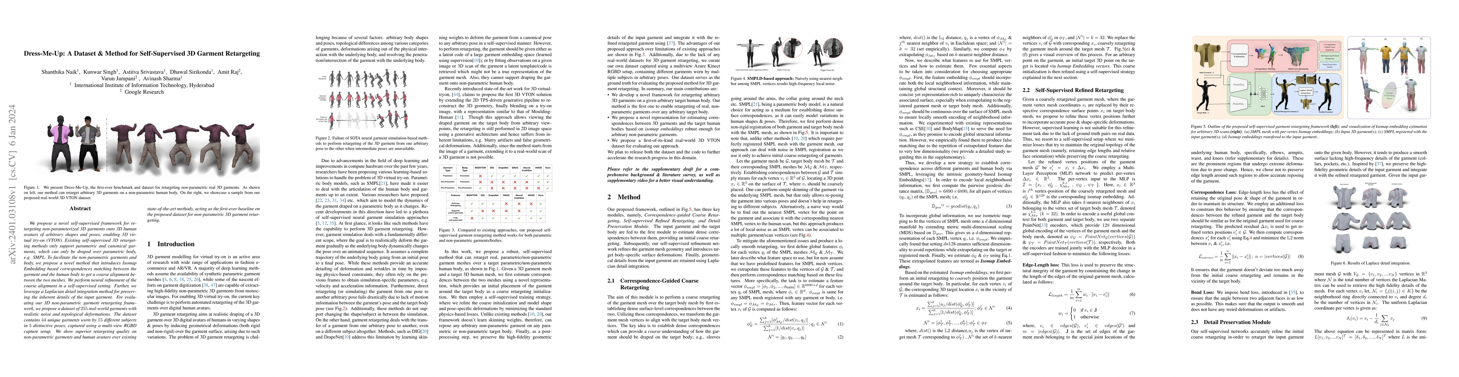 Thumbnail for Dress-Me-Up: A Dataset & Method for Self-Supervised 3D Garment
  Retargeting