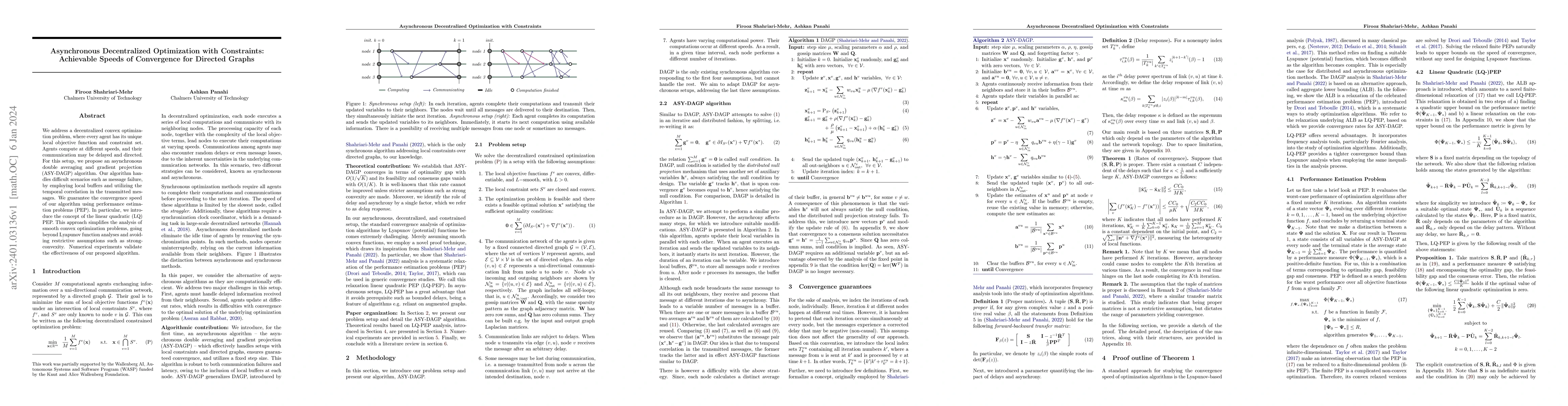 Thumbnail for Asynchronous Decentralized Optimization with Constraints: Achievable
  Speeds of Convergence for Directed Graphs