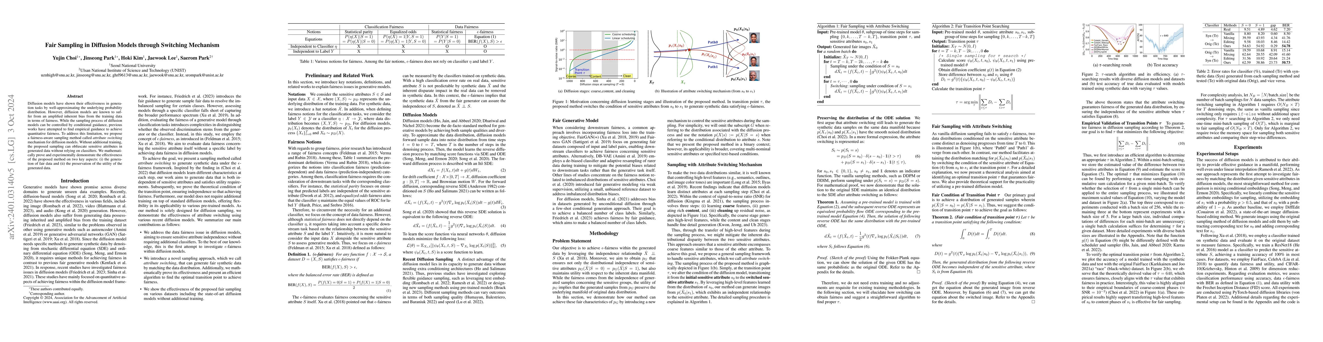 Thumbnail for Fair Sampling in Diffusion Models through Switching Mechanism