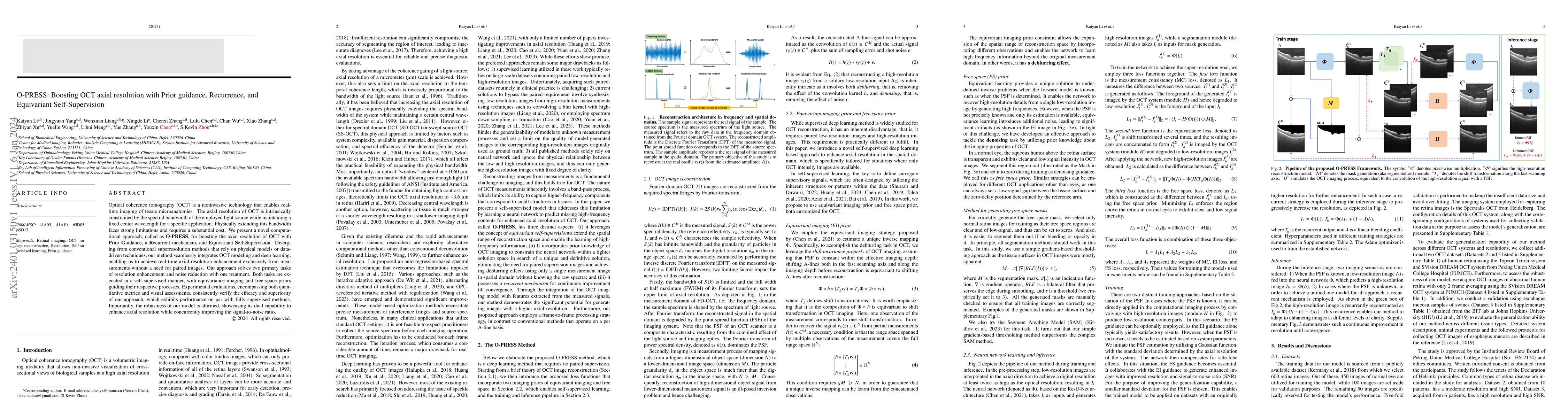 Thumbnail for O-PRESS: Boosting OCT axial resolution with Prior guidance, Recurrence,
  and Equivariant Self-Supervision
