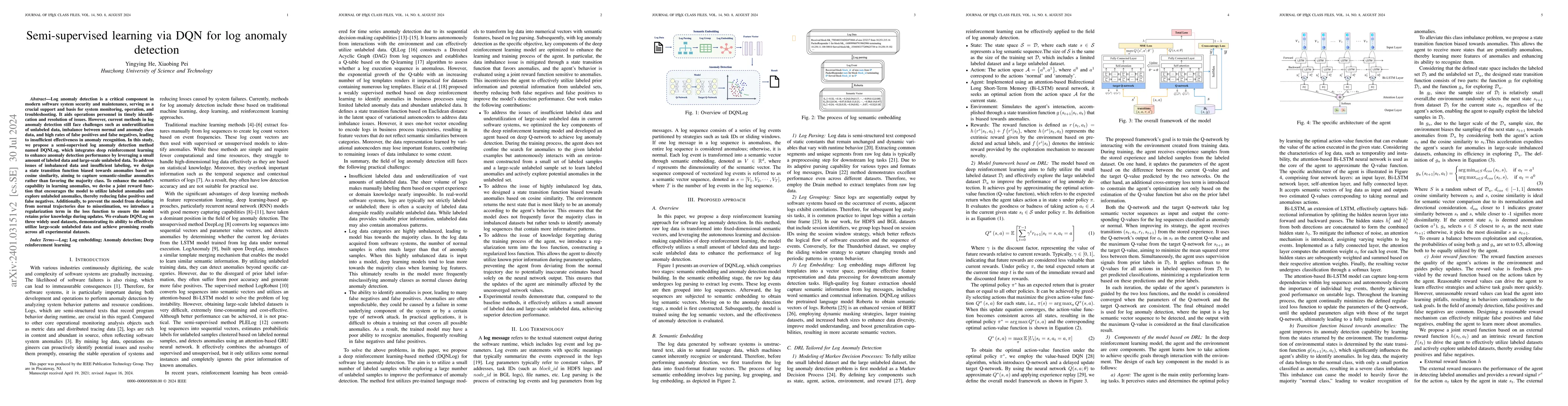 Thumbnail for Semi-supervised learning via DQN for log anomaly detection
