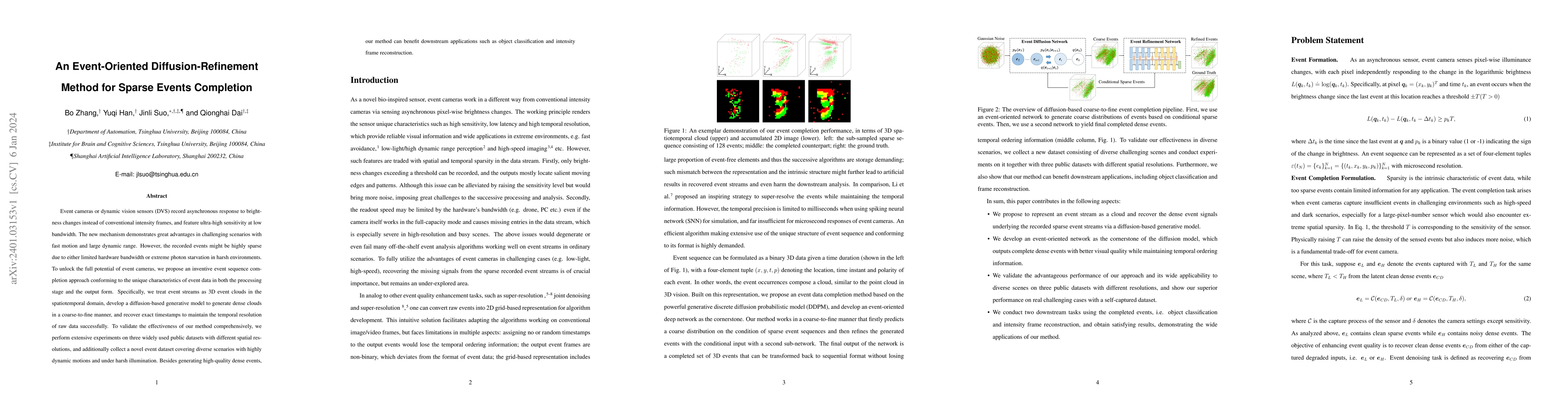 Thumbnail for An Event-Oriented Diffusion-Refinement Method for Sparse Events
  Completion