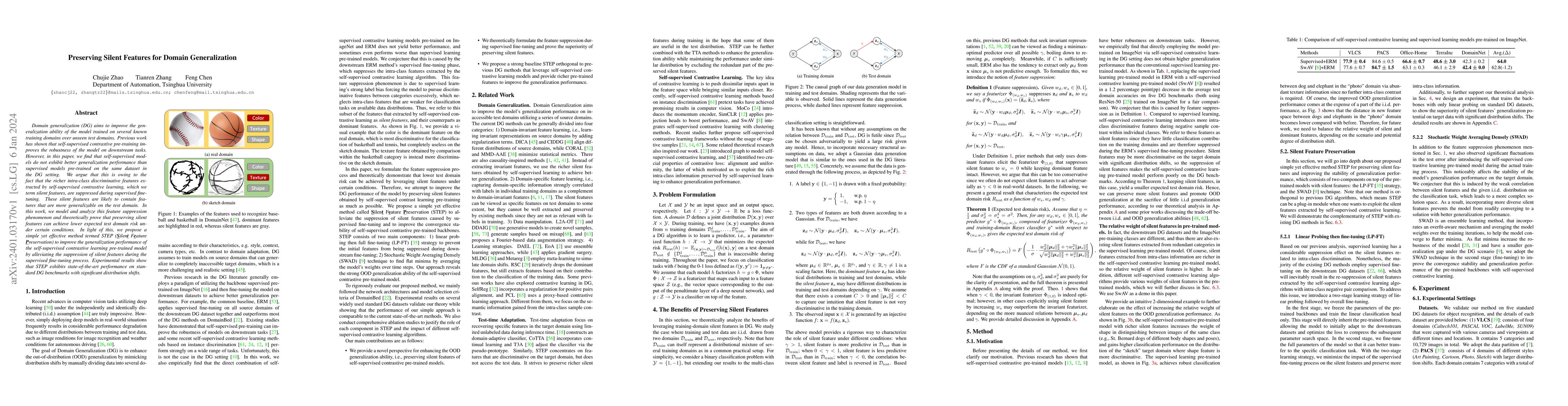 Thumbnail for Preserving Silent Features for Domain Generalization