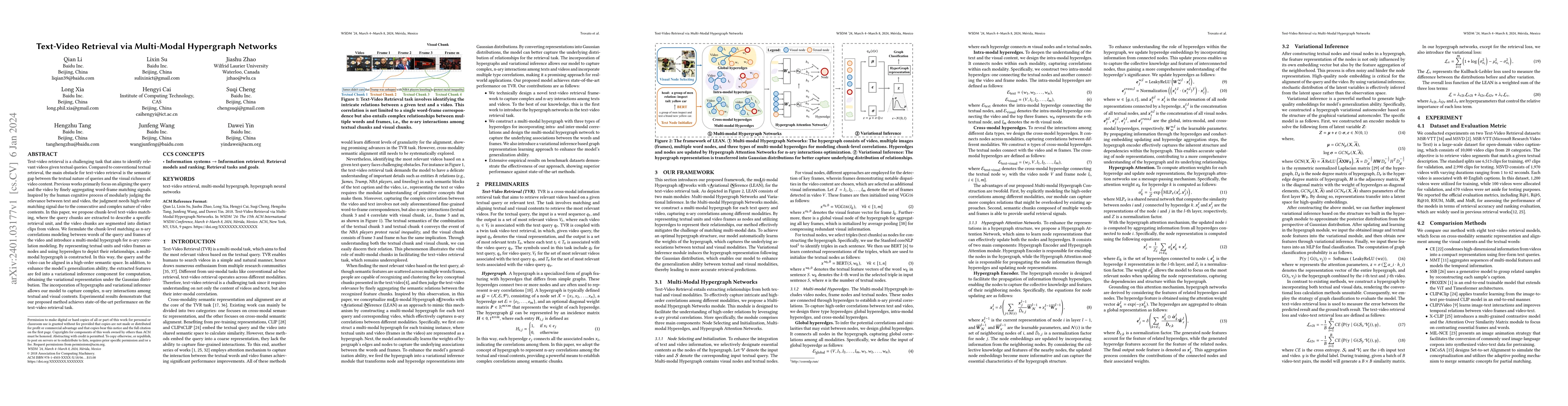 Thumbnail for Text-Video Retrieval via Variational Multi-Modal Hypergraph Networks