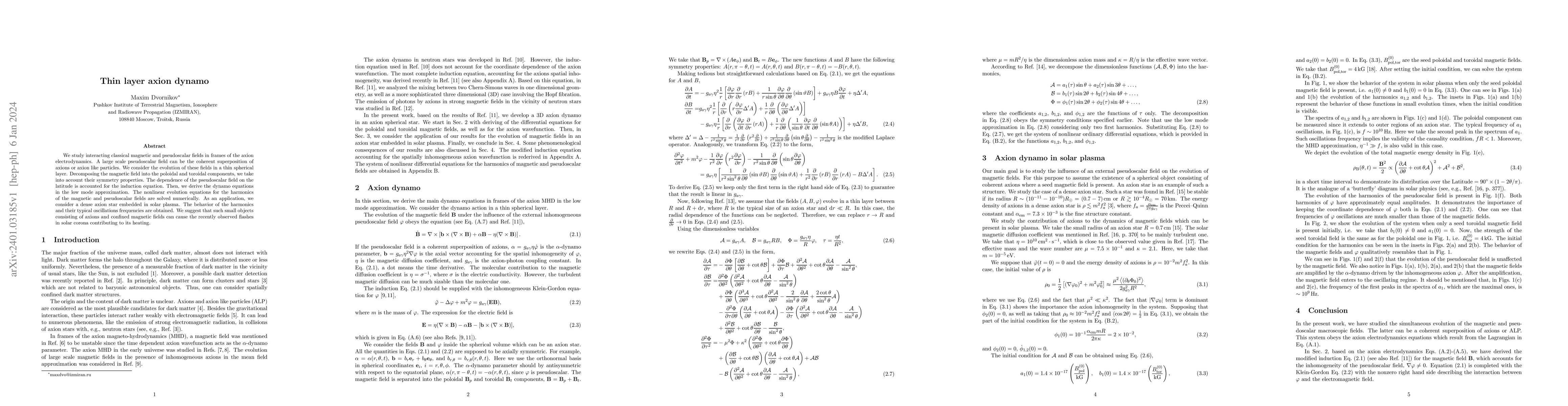 Thumbnail for Thin layer axion dynamo