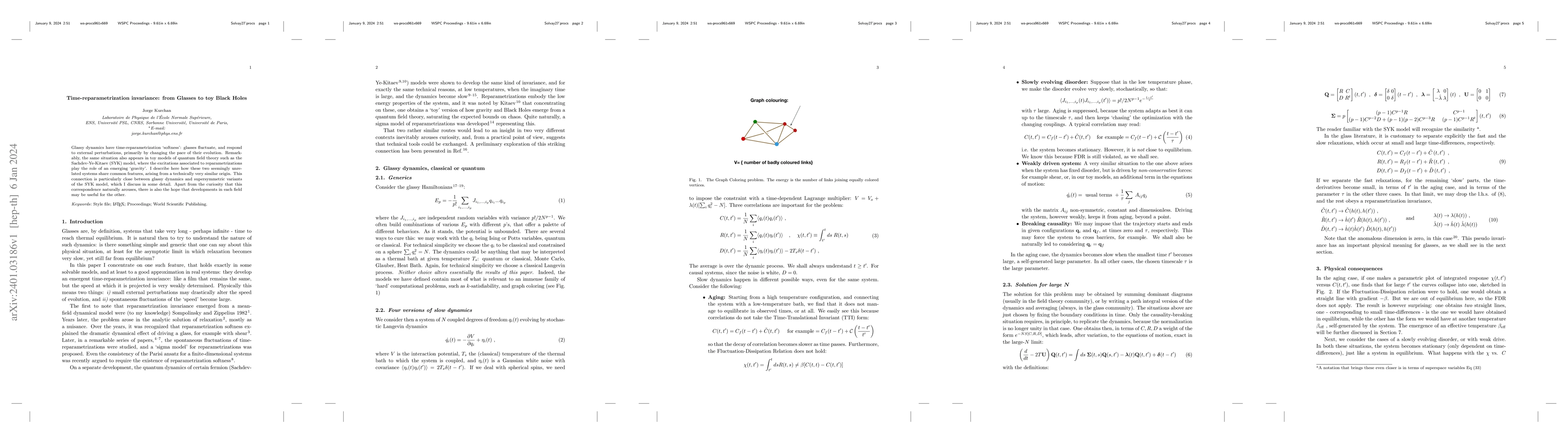 Thumbnail for Time-reparametrization invariance: from Glasses to toy Black Holes