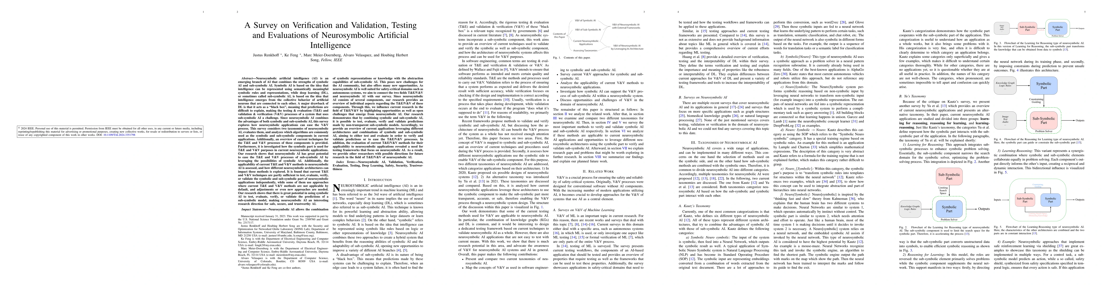 Thumbnail for A Survey on Verification and Validation, Testing and Evaluations of
  Neurosymbolic Artificial Intelligence