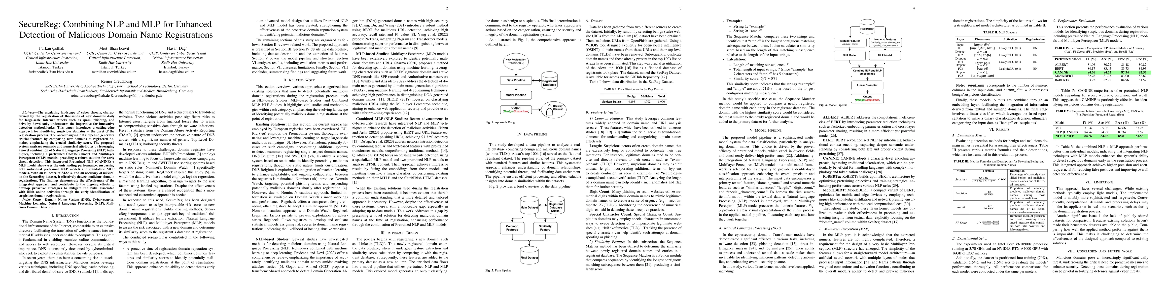 Thumbnail for SecureReg: Combining NLP and MLP for Enhanced Detection of Malicious
  Domain Name Registrations