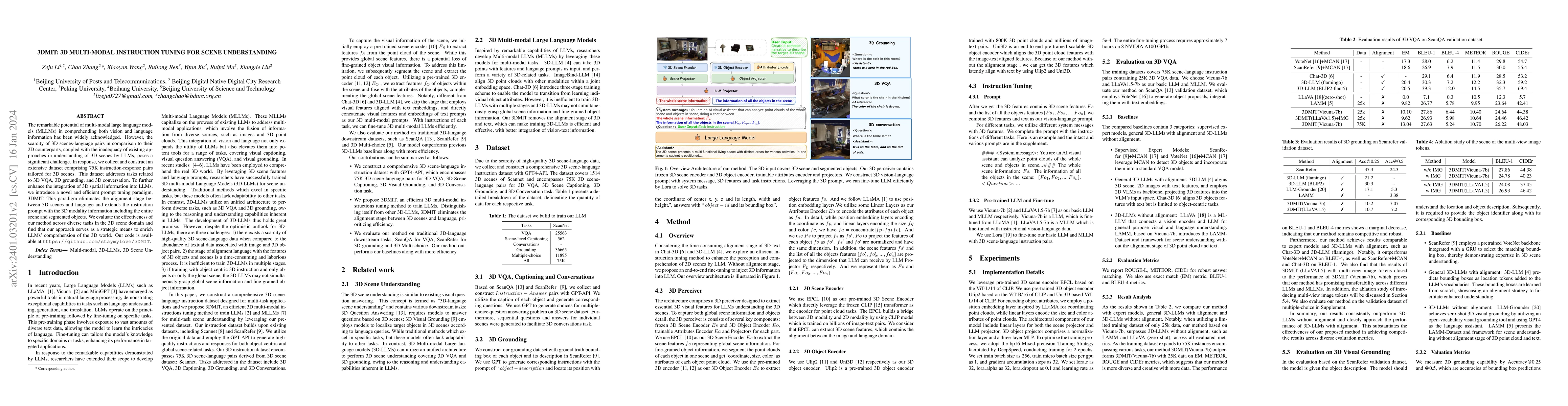Thumbnail for 3DMIT: 3D Multi-modal Instruction Tuning for Scene Understanding