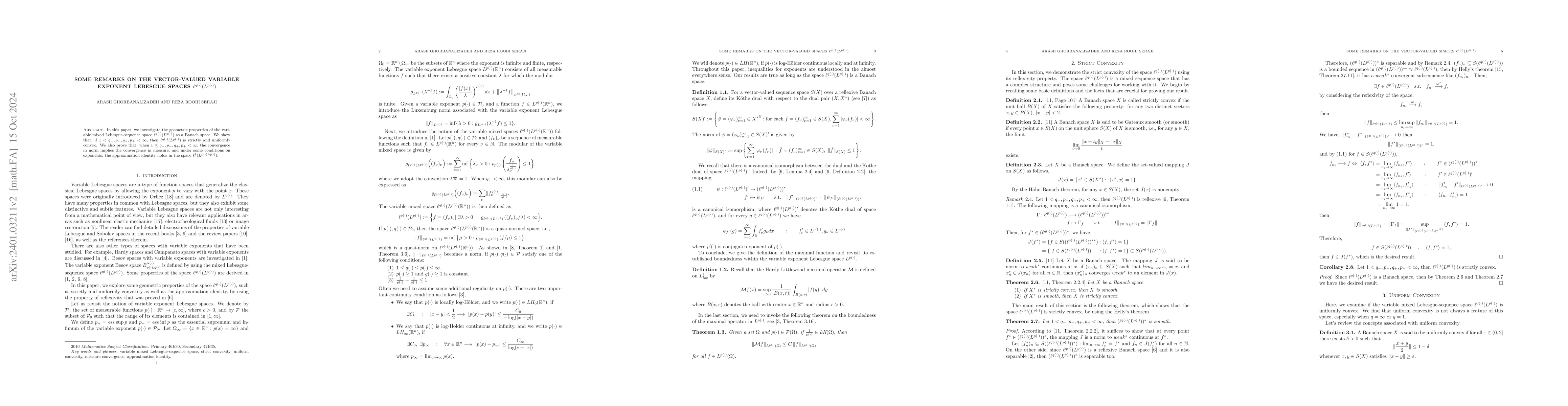 Thumbnail for Some Remarks on the Vector-Valued Variable Exponent Lebesgue Spaces
  $\ell^{q(\cdot)} (L^{p(\cdot)})$