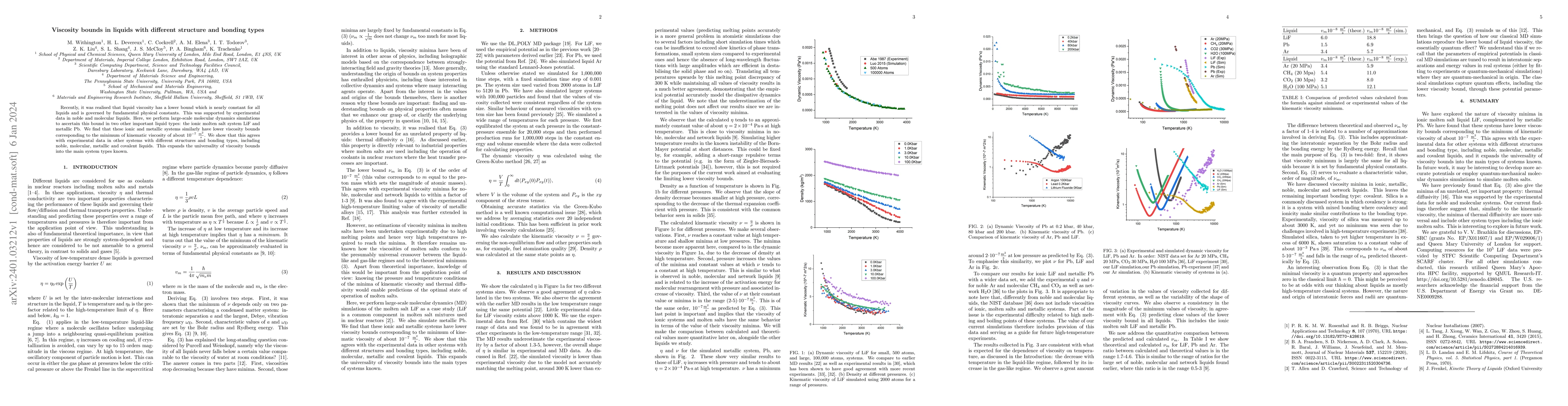 Thumbnail for Viscosity bounds in liquids with different structure and bonding types