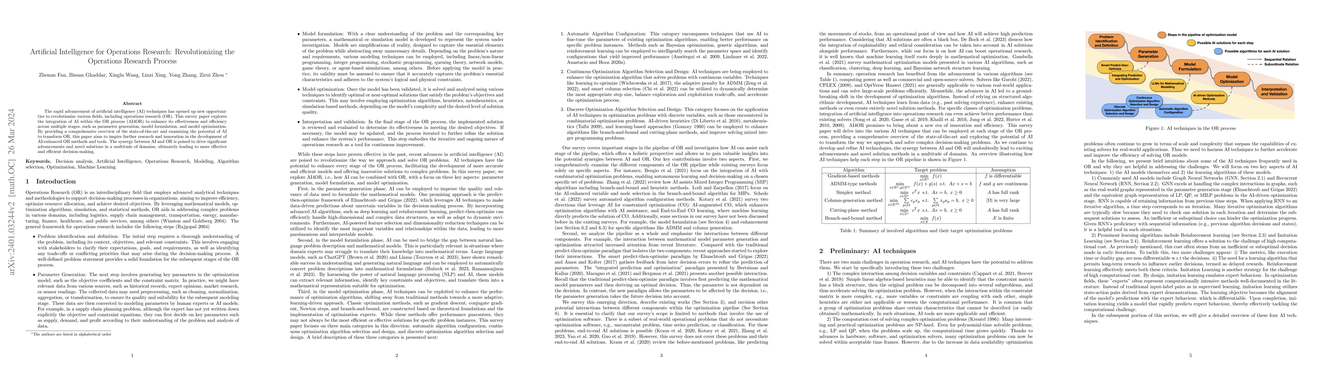 Thumbnail for Artificial Intelligence for Operations Research: Revolutionizing the
  Operations Research Process
