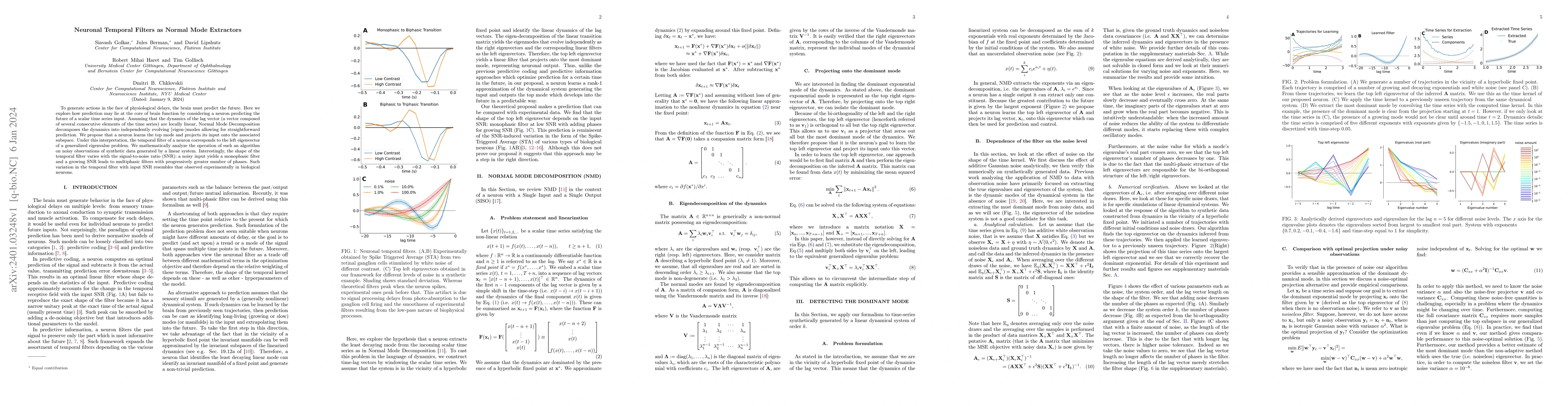 Thumbnail for Neuronal Temporal Filters as Normal Mode Extractors