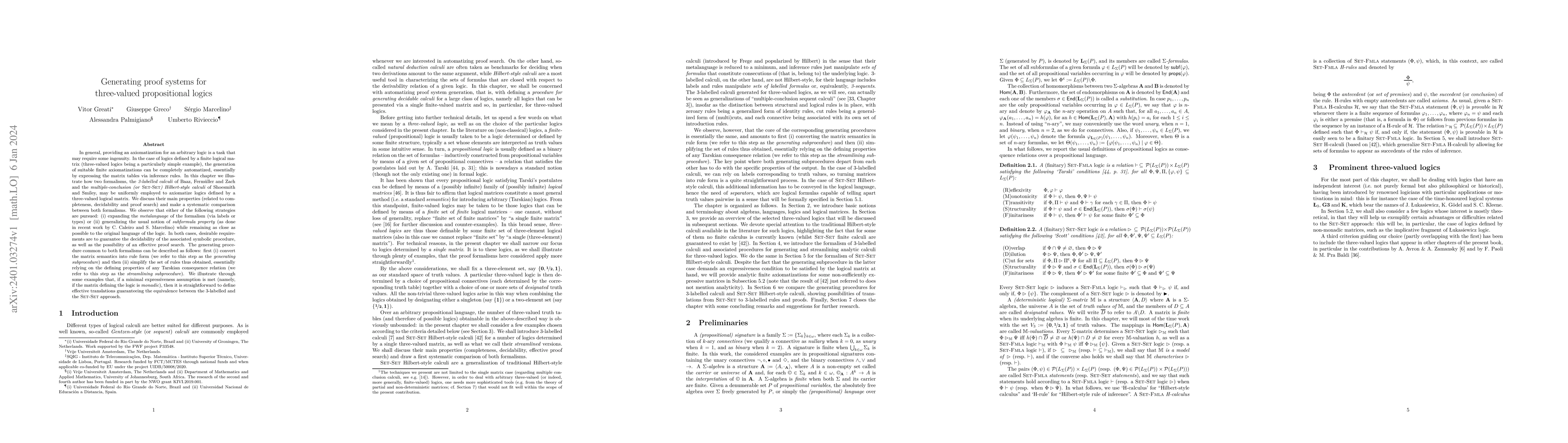 Thumbnail for Generating proof systems for three-valued propositional logics