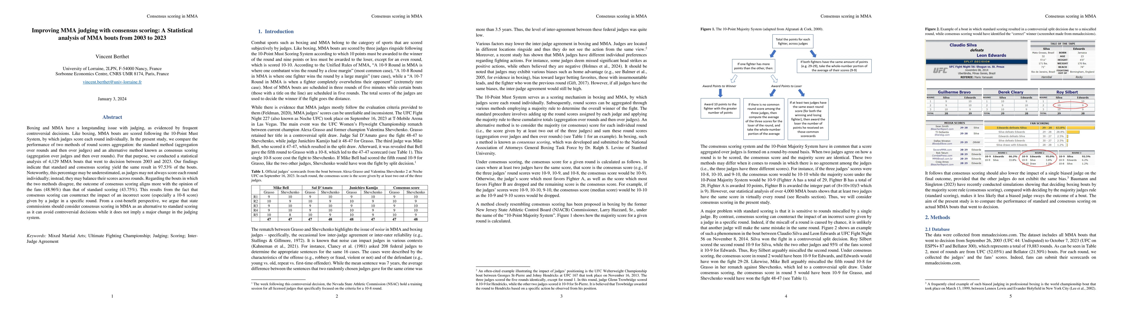 Thumbnail for Improving MMA judging with consensus scoring: A Statistical analysis of
  MMA bouts from 2003 to 2023