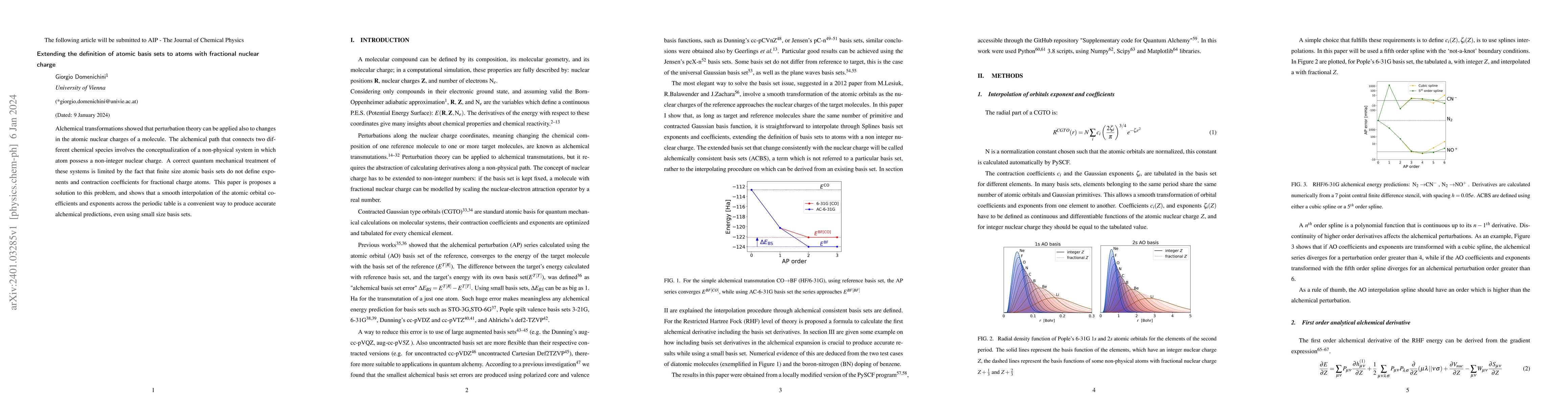 Thumbnail for Extending the definition of atomic basis sets to atoms with fractional
  nuclear charge