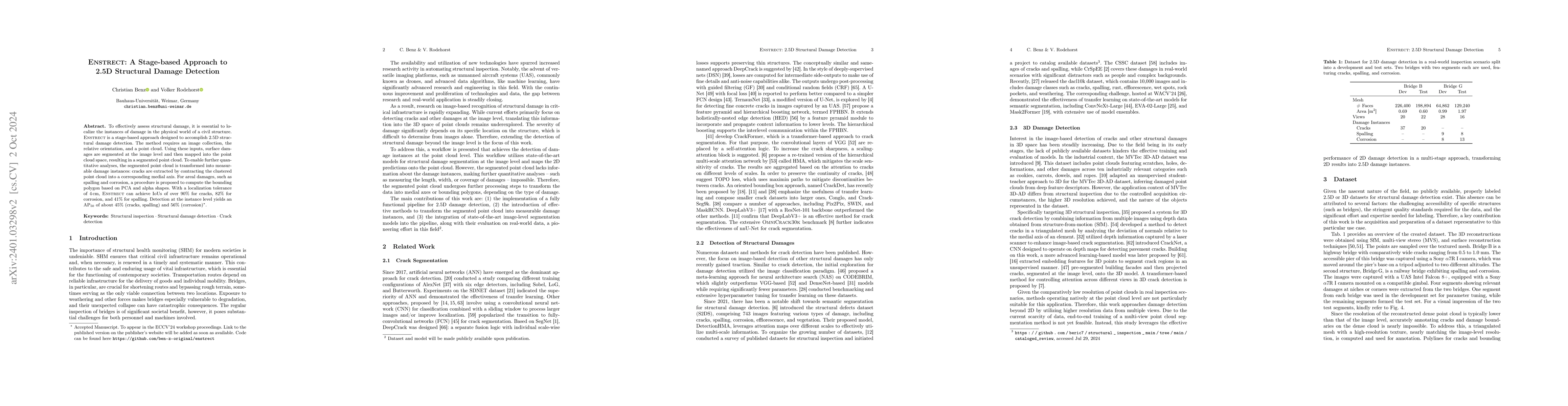 Thumbnail for Multi-View 3D Instance Segmentation of Structural Anomalies for Enhanced
  Structural Inspection of Concrete Bridges