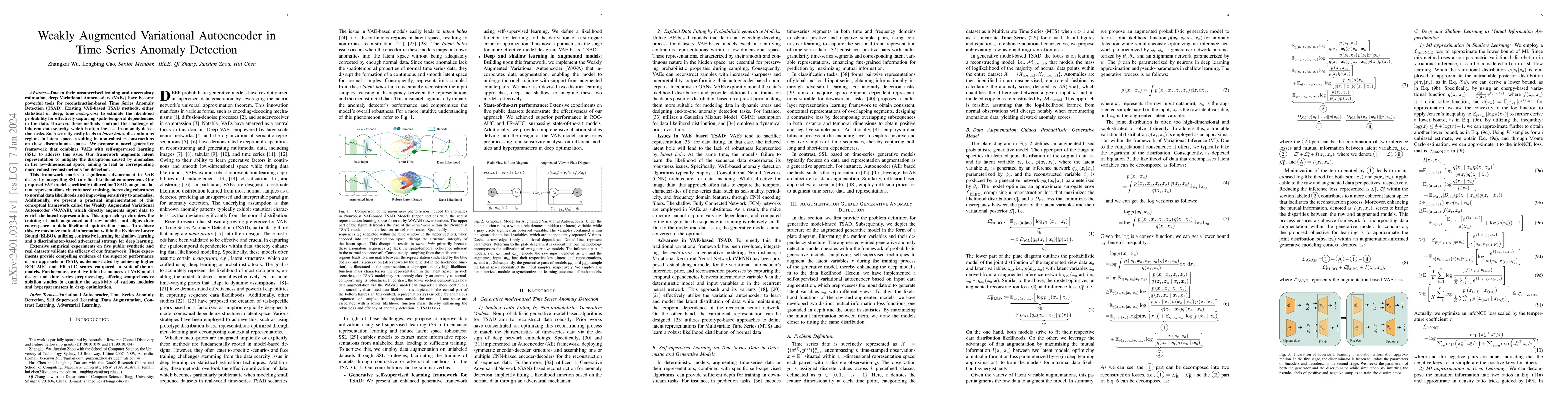 Thumbnail for Weakly Augmented Variational Autoencoder in Time Series Anomaly
  Detection