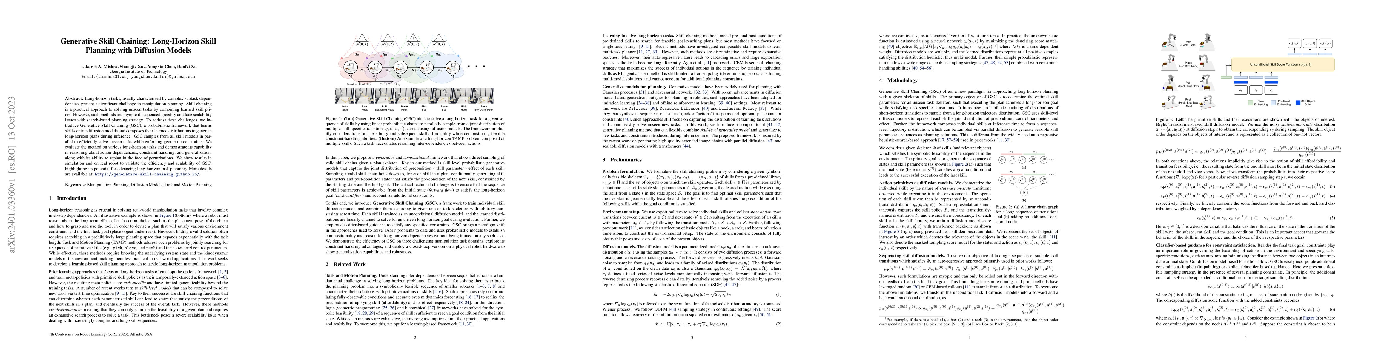 Thumbnail for Generative Skill Chaining: Long-Horizon Skill Planning with Diffusion
  Models
