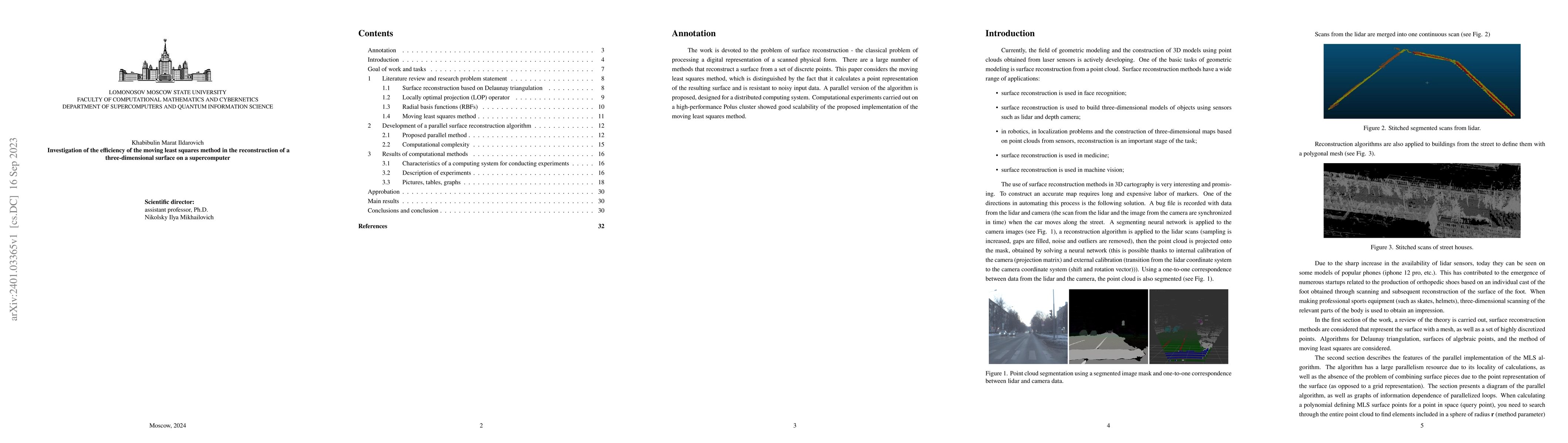 Thumbnail for Investigation of the efficiency of the moving least squares method in
  the reconstruction of a three-dimensional surface on a supercomputer