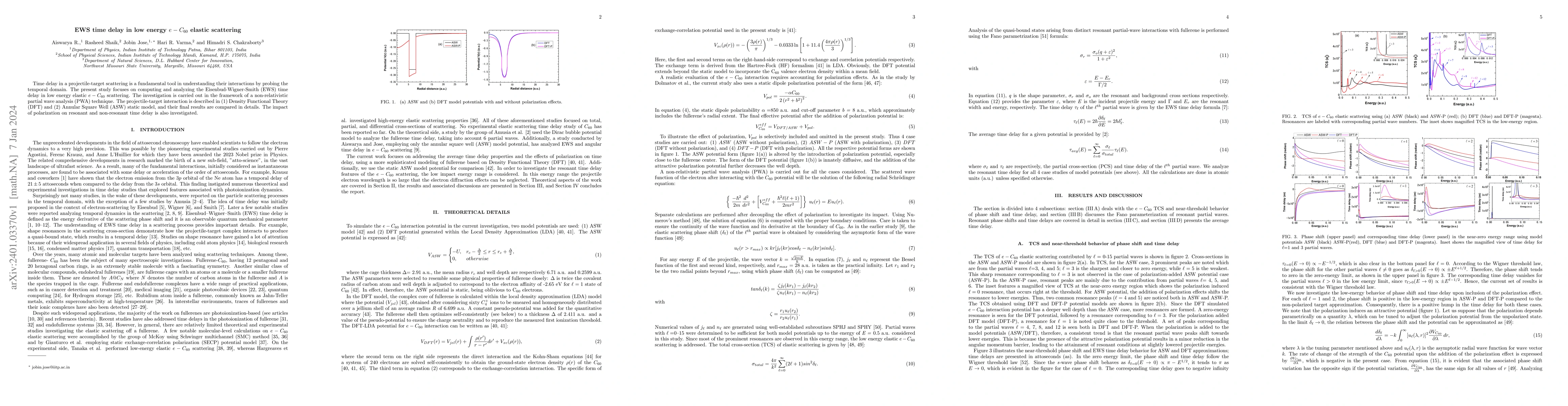 Thumbnail for EWS time delay in low energy e C60 elastic scattering
