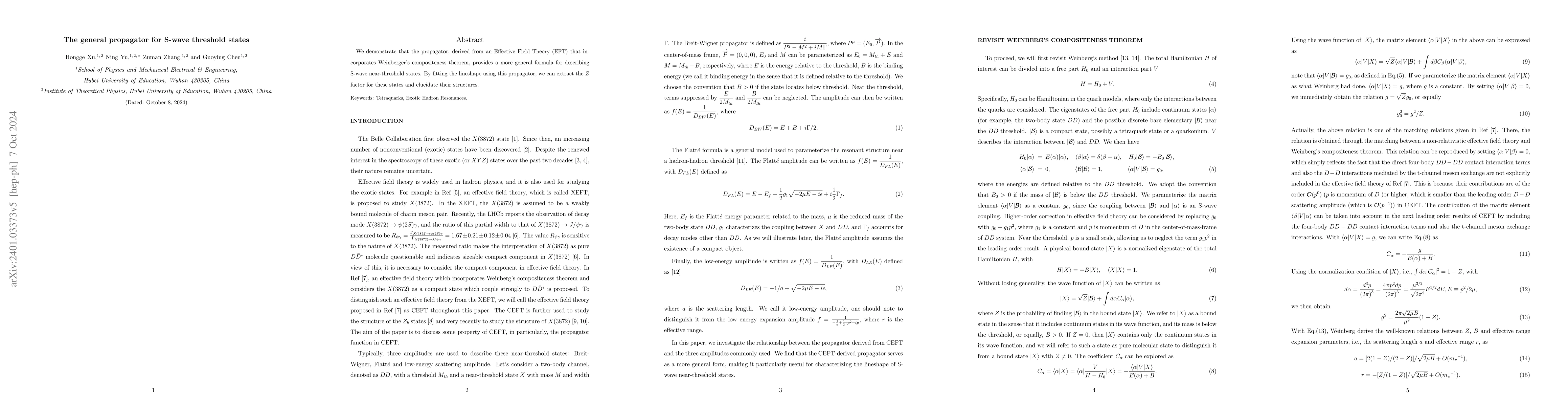Thumbnail for The general propagator for S-wave threshold states