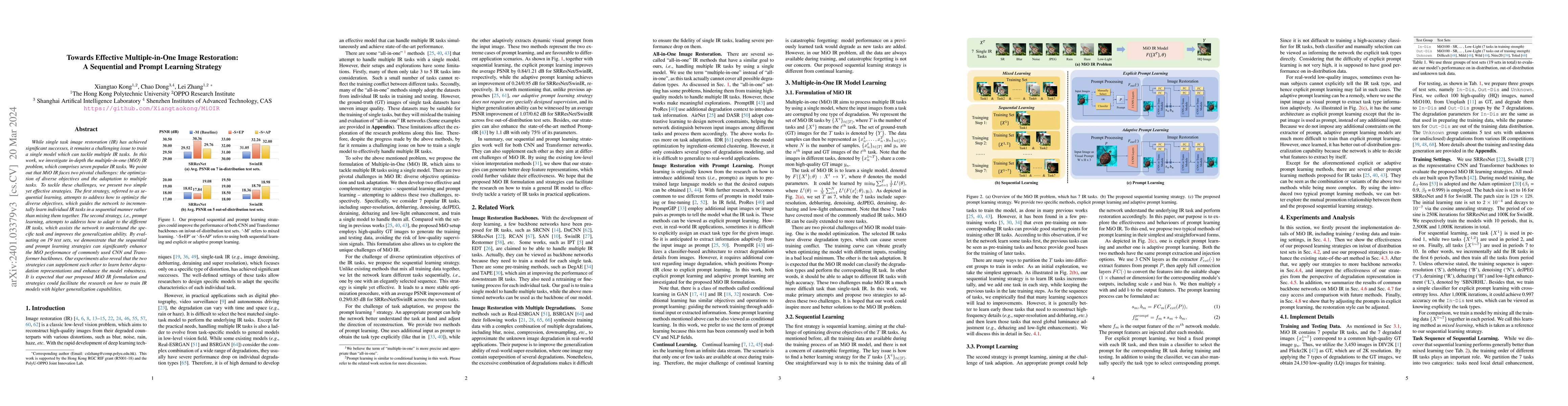 Thumbnail for Towards Effective Multiple-in-One Image Restoration: A Sequential and
  Prompt Learning Strategy