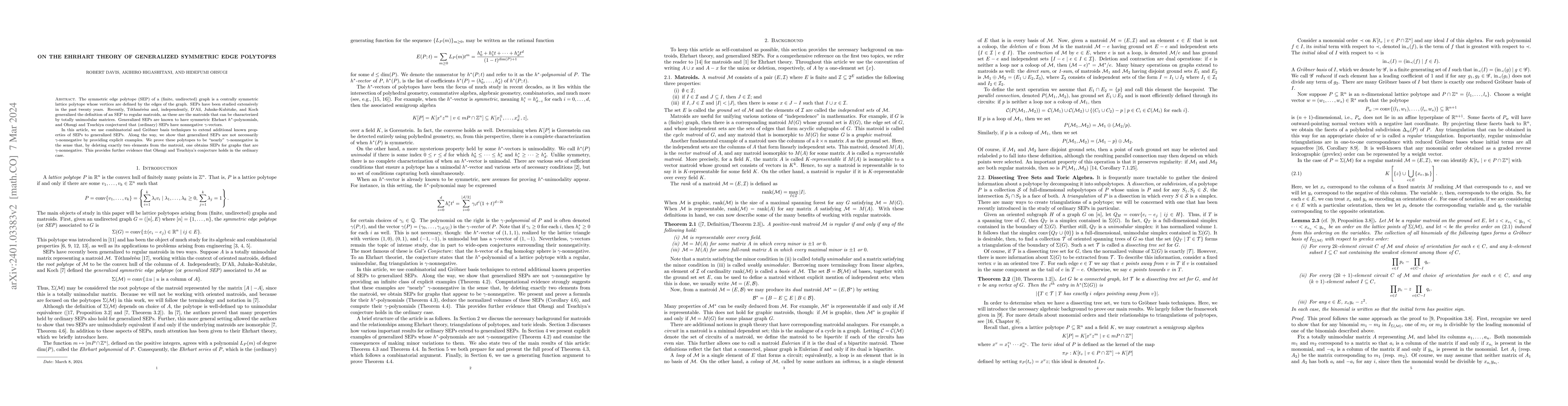 Thumbnail for On the Ehrhart Theory of Generalized Symmetric Edge Polytopes