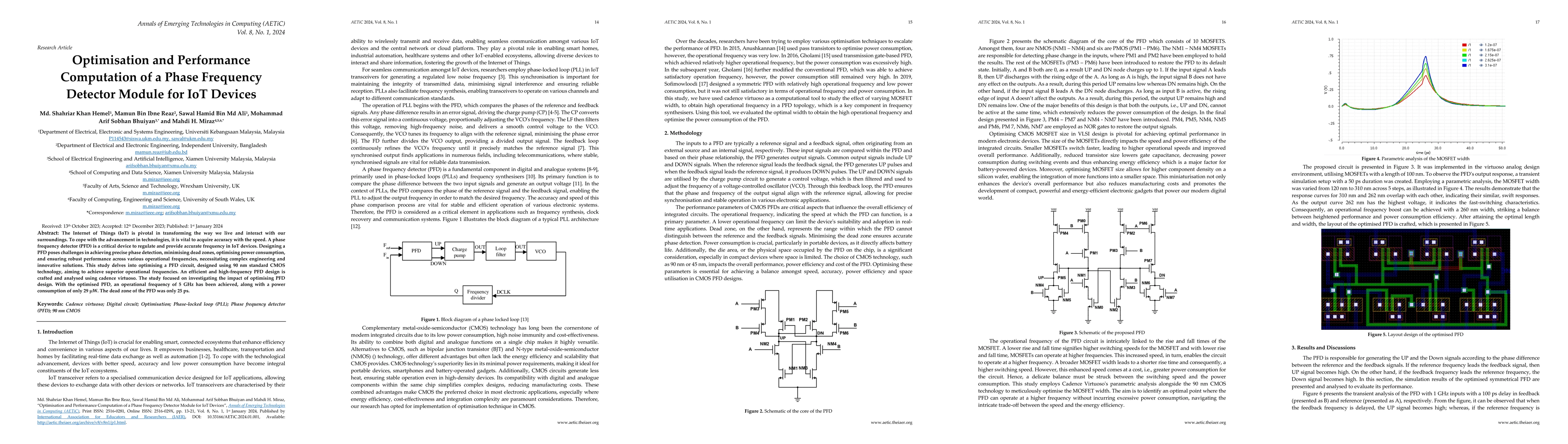 Thumbnail for Optimisation and Performance Computation of a Phase Frequency Detector
  Module for IoT Devices
