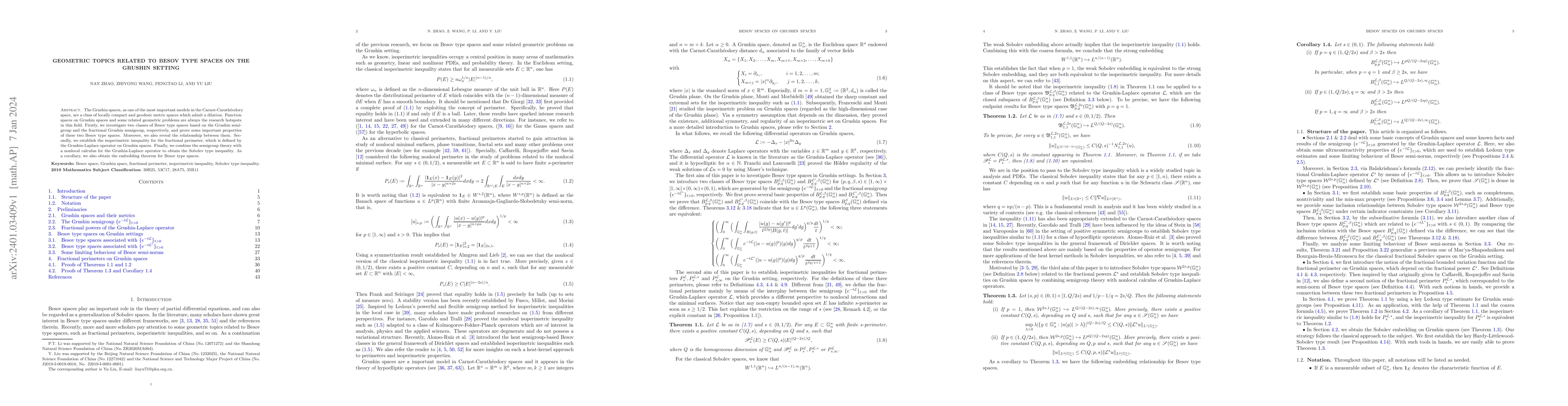 Thumbnail for Geometric topics related to Besov type spaces on the Grushin setting