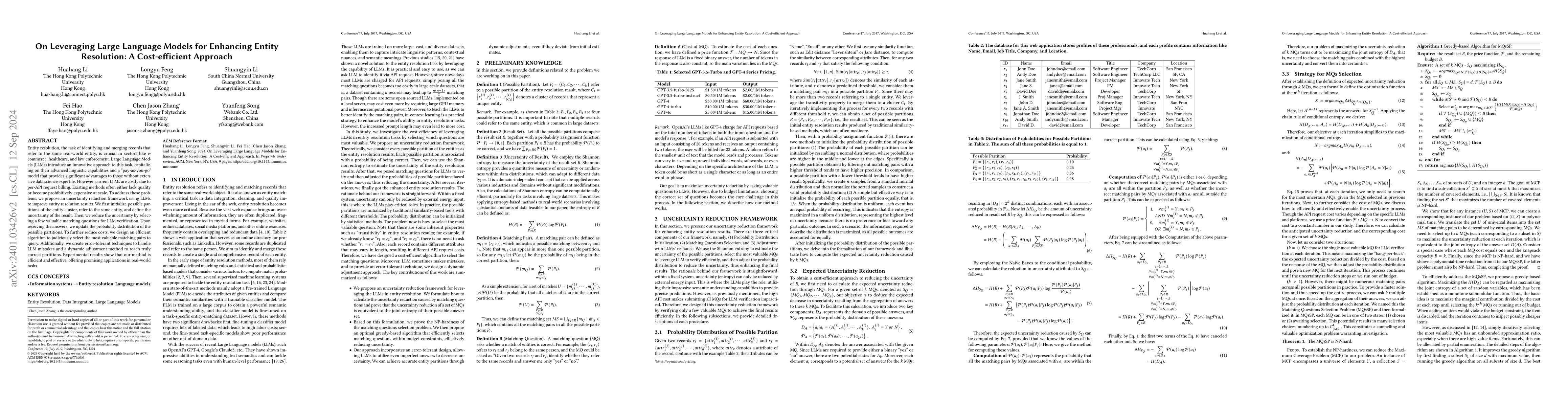 Thumbnail for On Leveraging Large Language Models for Enhancing Entity Resolution