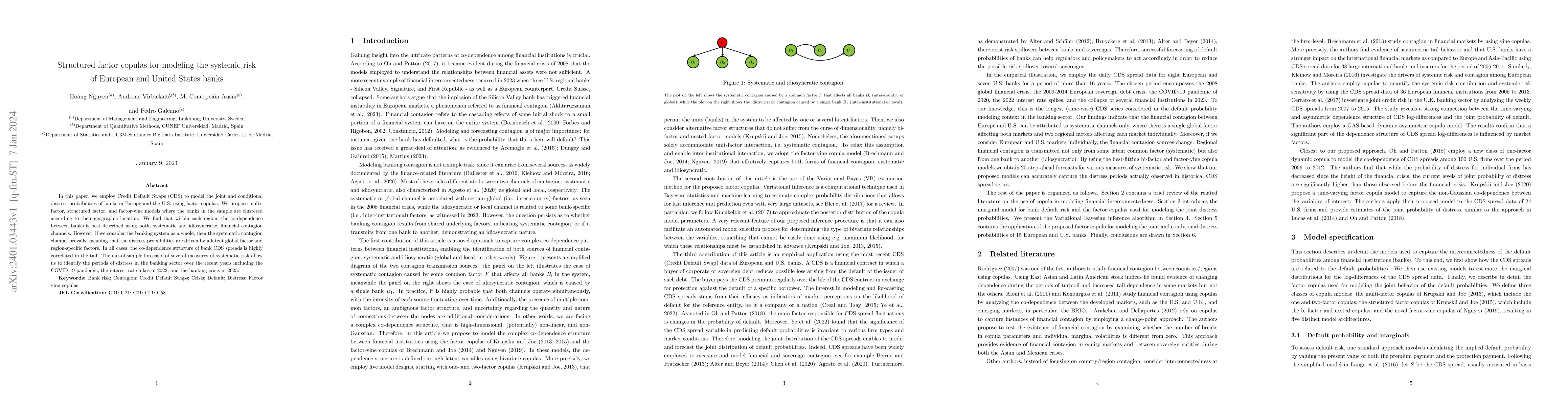 Thumbnail for Structured factor copulas for modeling the systemic risk of European and
  United States banks