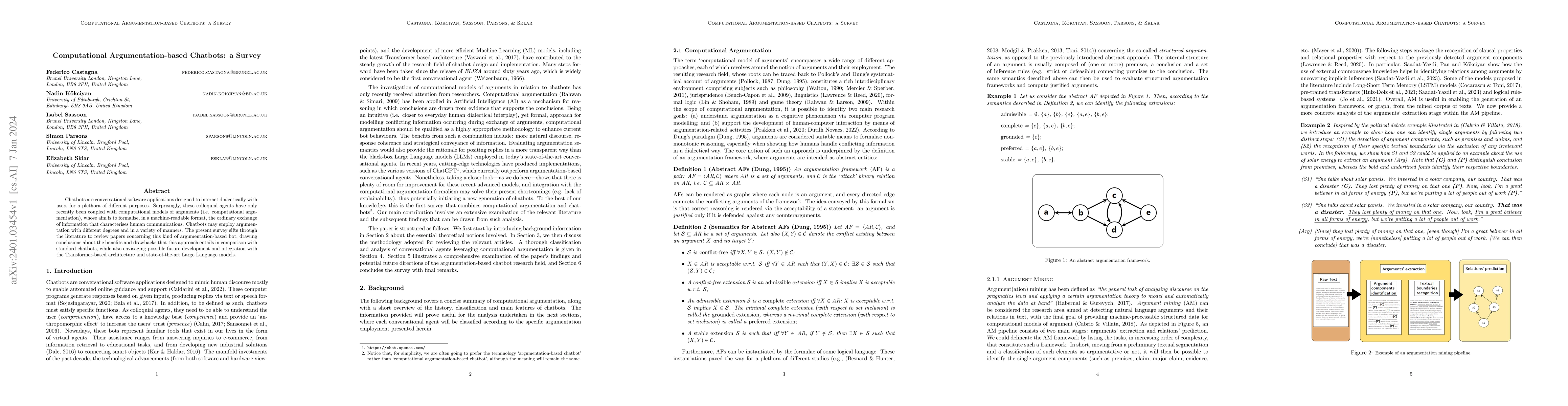 Thumbnail for Computational Argumentation-based Chatbots: a Survey
