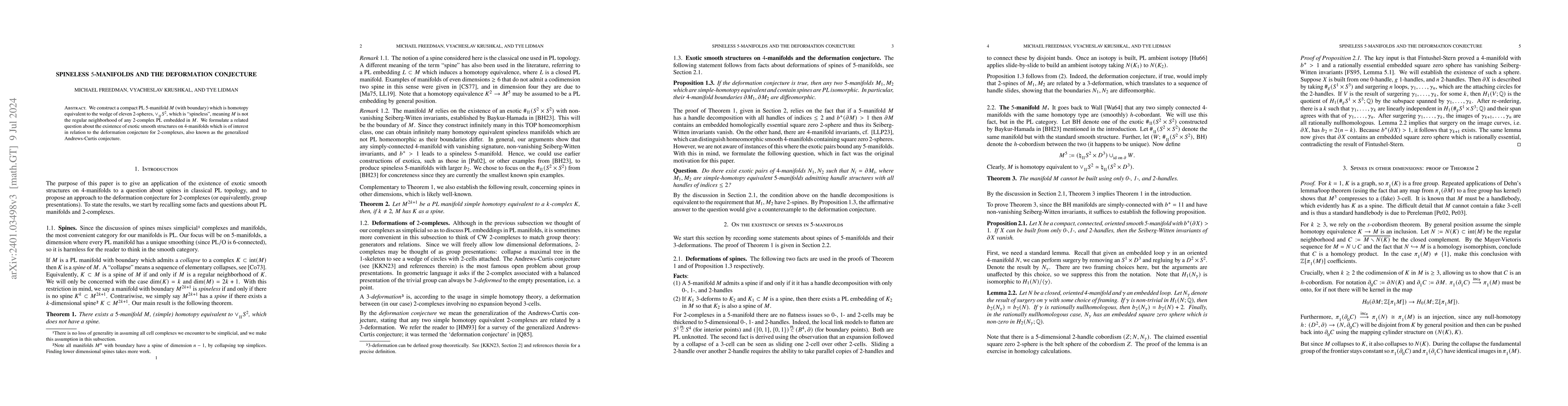 Thumbnail for Spineless 5-manifolds and the deformation conjecture