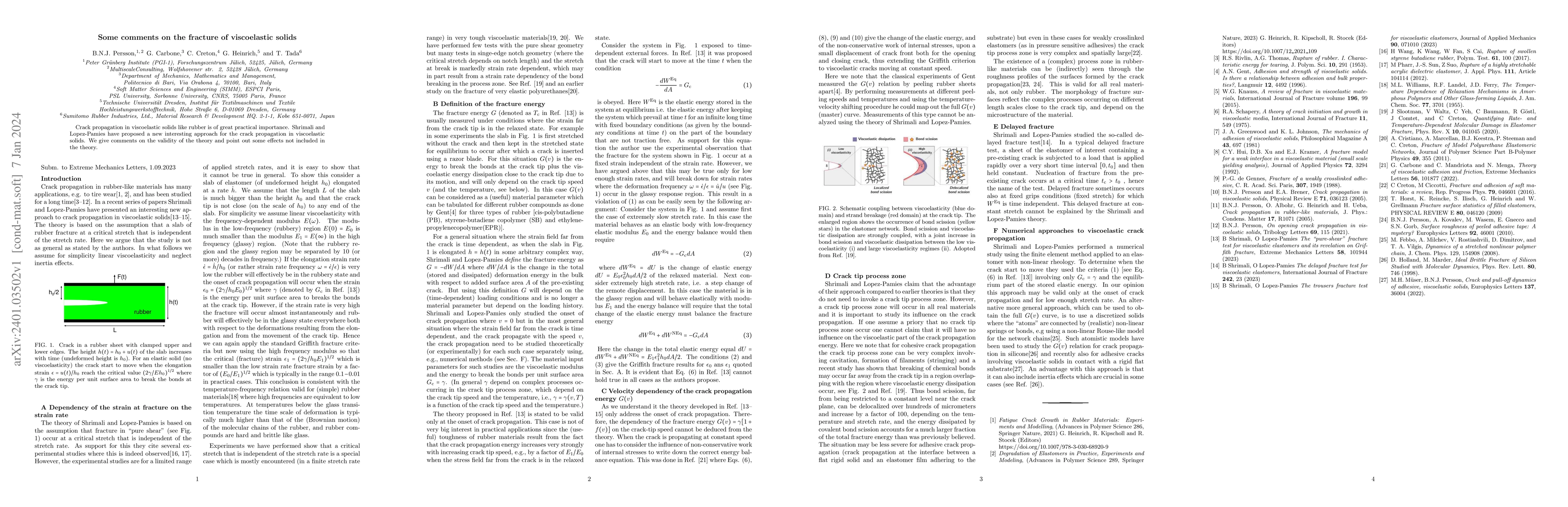 Thumbnail for Some comments on the fracture of viscoelastic solids