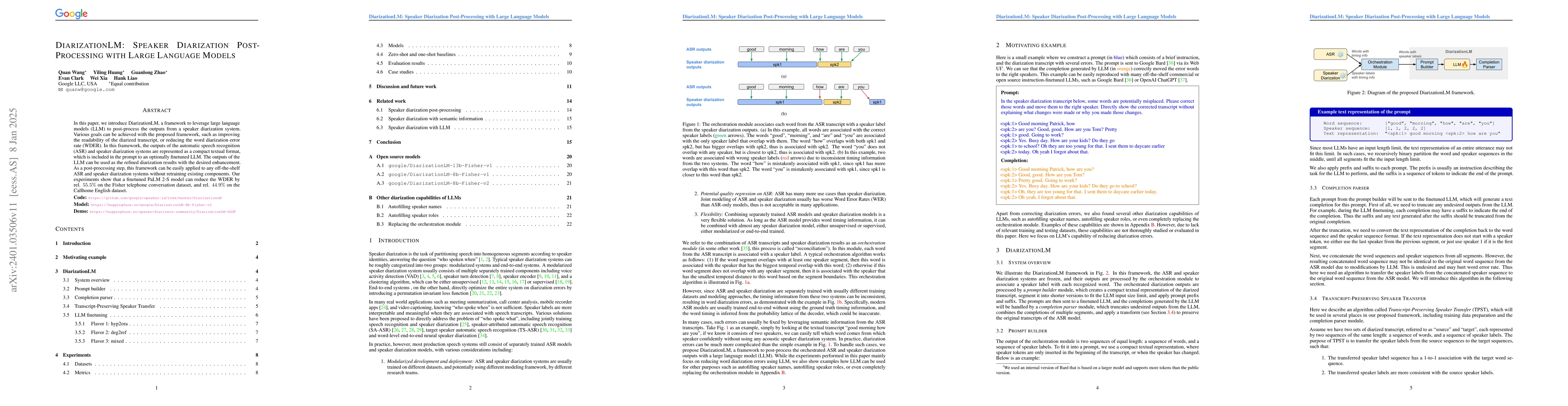 Thumbnail for DiarizationLM: Speaker Diarization Post-Processing with Large Language
  Models