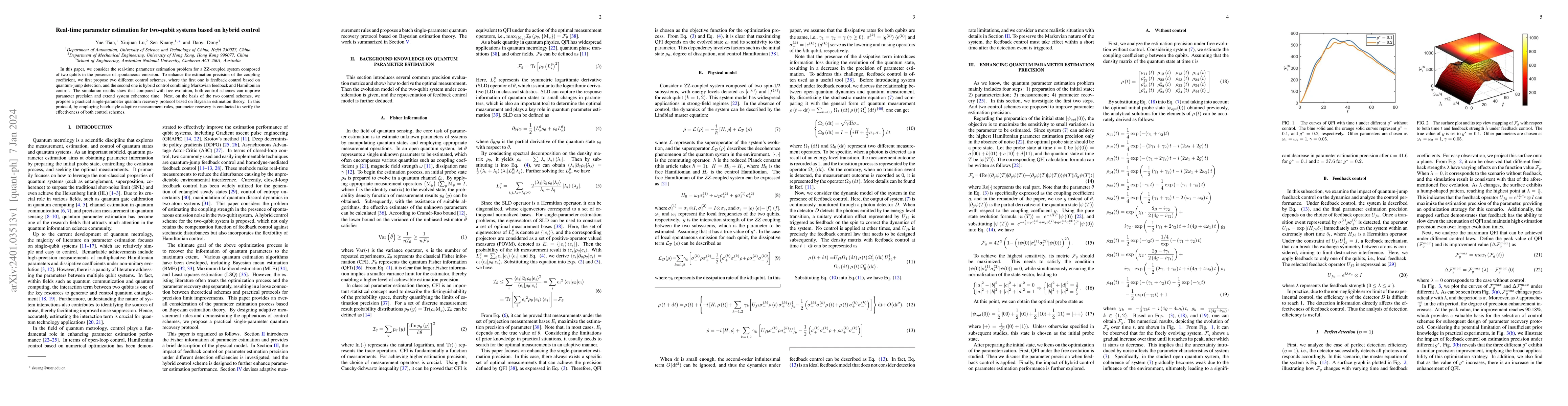 Thumbnail for Real-time parameter estimation for two-qubit systems based on hybrid
  control